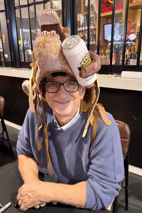 Doug with a beer hat